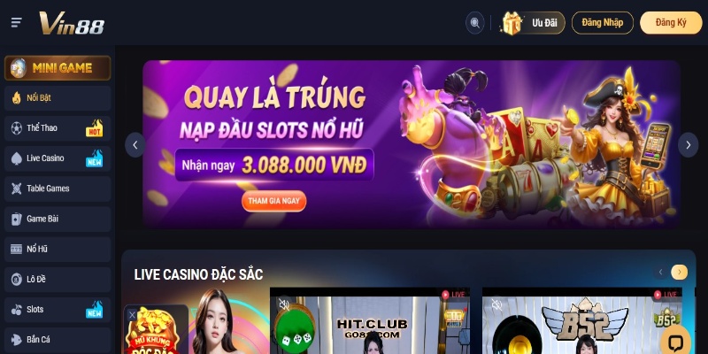 Vin88 cung cấp phương thức đặt cược nhanh chóng và tỷ lệ trúng lớn